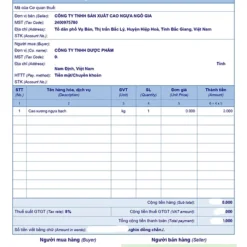 Hóa đơn cao ngựa bạch